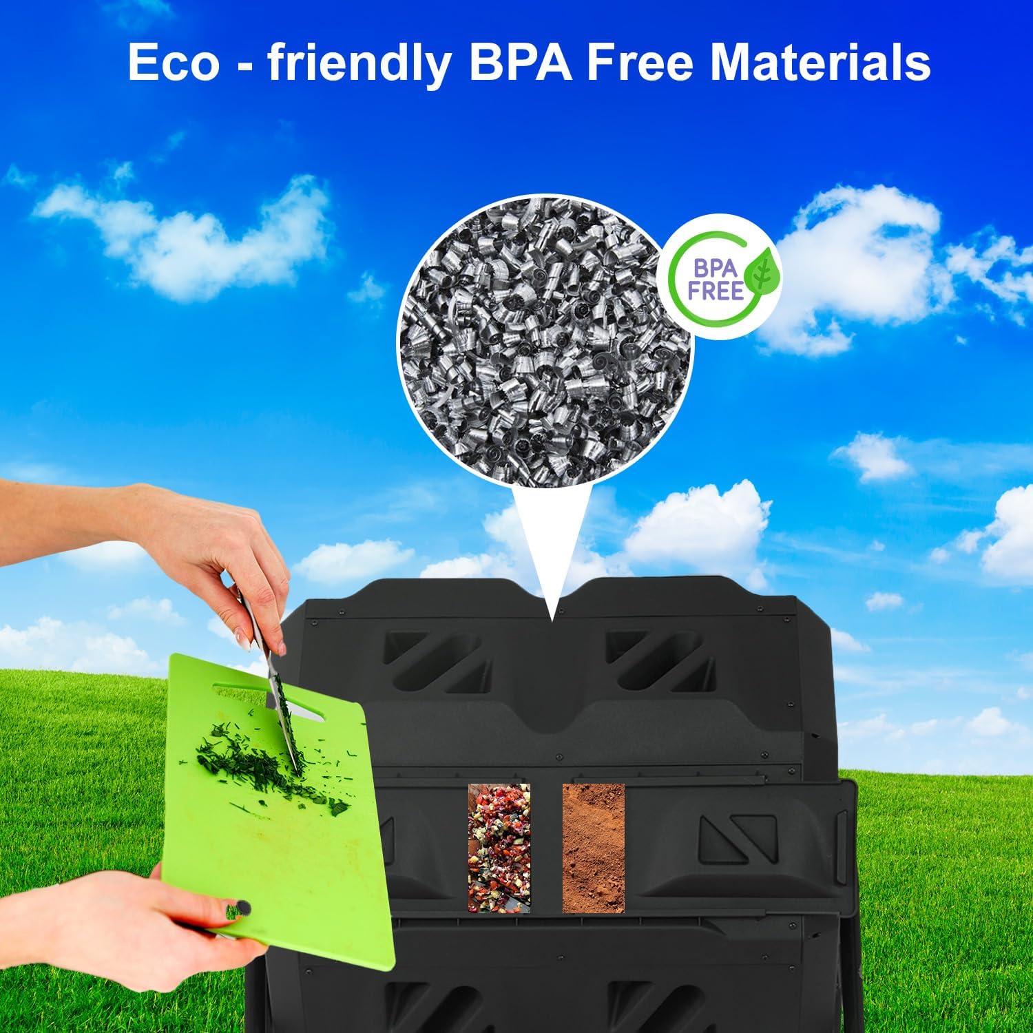 Outdoor Compost Bin 🌿 Large Capacity Garden Composter for Eco-Friendly Living ♻️✨