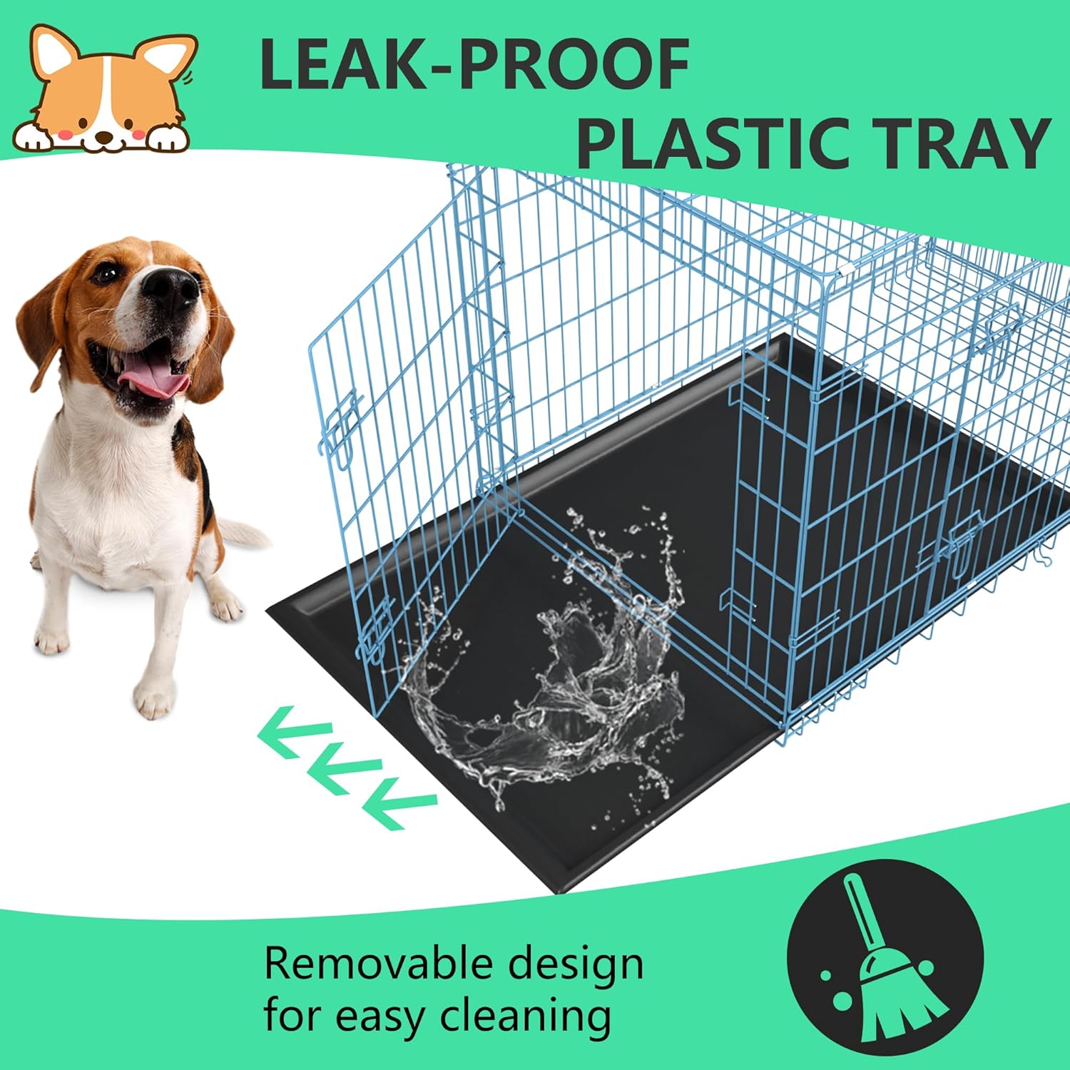 🐾 Foldable Pet Kennel with Removable Divider – Spacious & Portable Dog Crate 🐶🏡