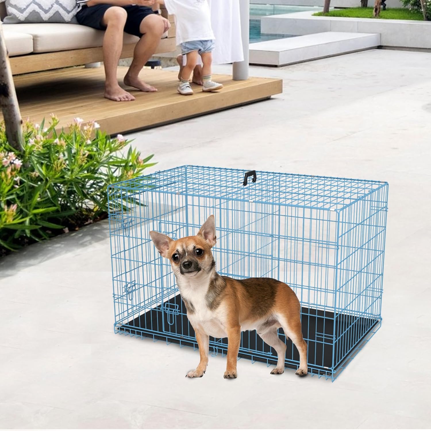 🐾 Foldable Pet Kennel with Removable Divider – Spacious & Portable Dog Crate 🐶🏡