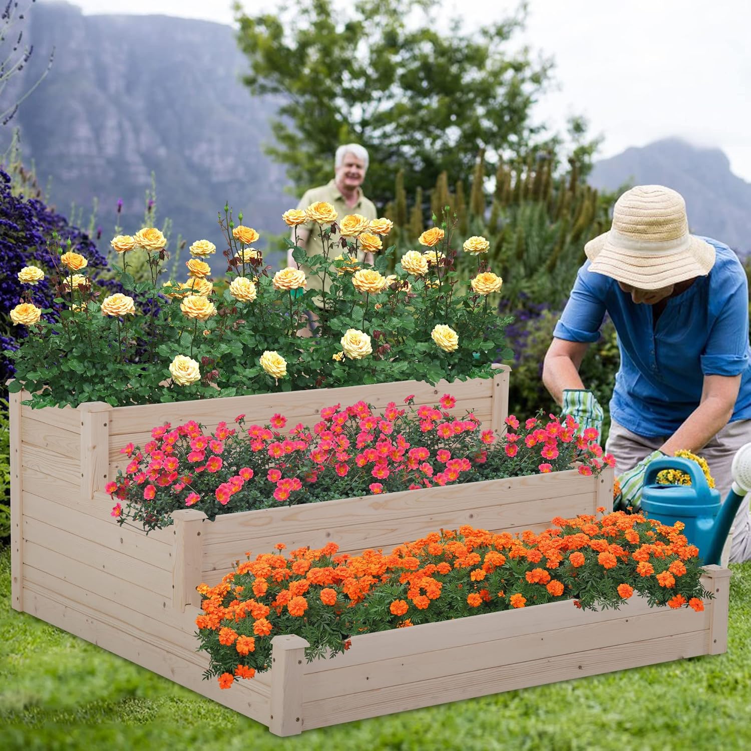 🌱 3-Tier Raised Garden Bed 🌿 Multi-Level Planter for Herbs & Vegetables 🏡✨