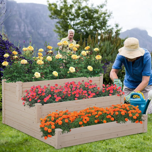 🌱 3-Tier Raised Garden Bed 🌿 Multi-Level Planter for Herbs & Vegetables 🏡✨